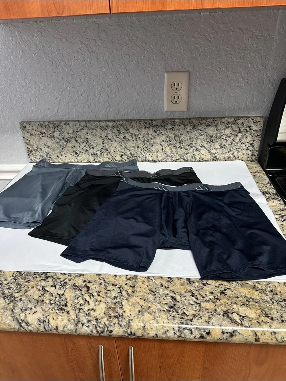 adidas Men's Boxer Briefs Trio - Navy, Black, Gray